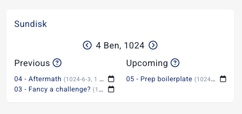 Dashboard calendar widget