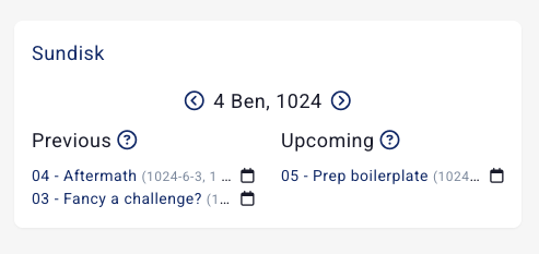 Dashboard calendar widget